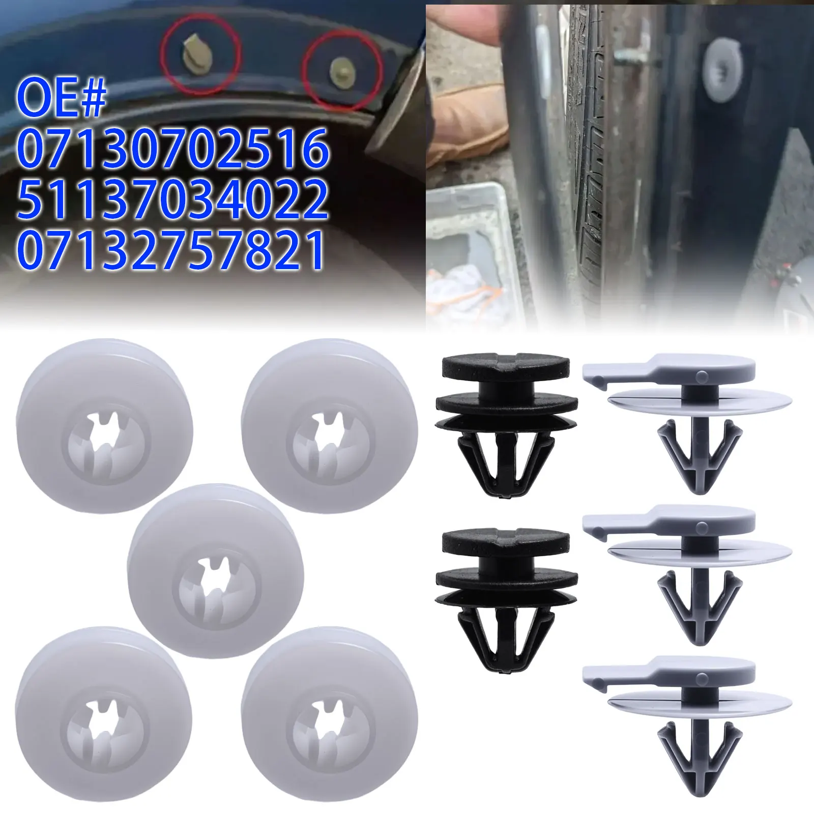 Side Skirt Sill Rear Wheel Arch Moulding Fastener Clips For Mini Cooper R50 R52 R53 OE 07130702516 51137034022Trim Retainer Kit