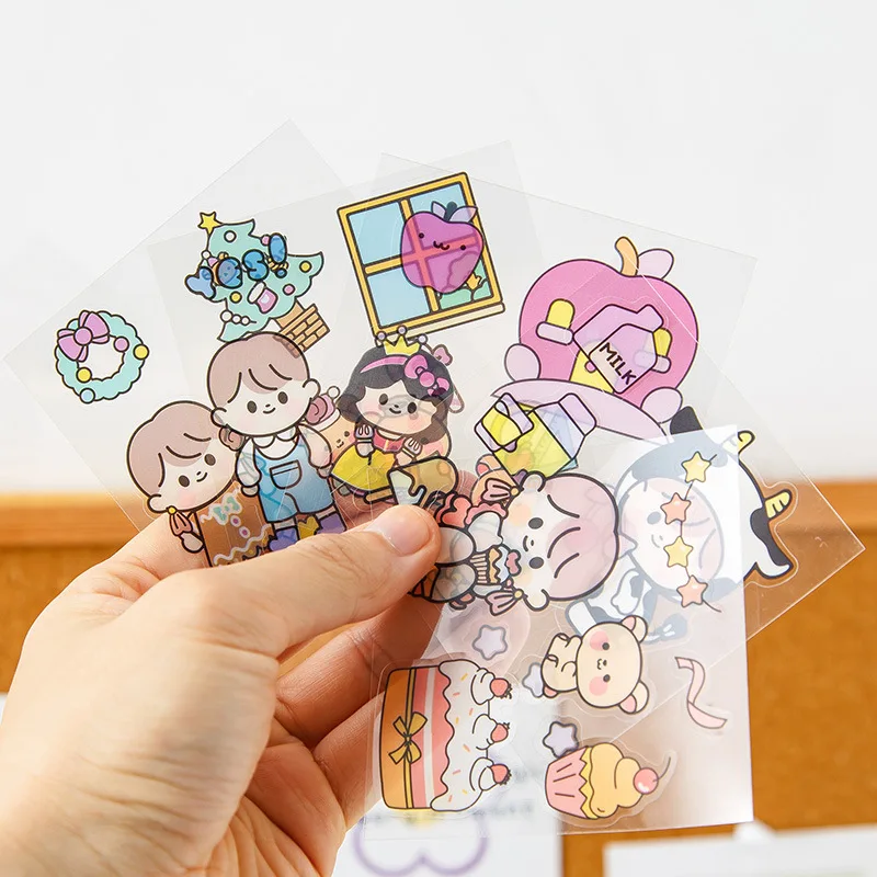 100 Sheets Cartoons Stickers Set Pack Girl Kids Deco Scrapbooking Diary Album Aesthetic Cute Kawaii Handmade DIY Stationery