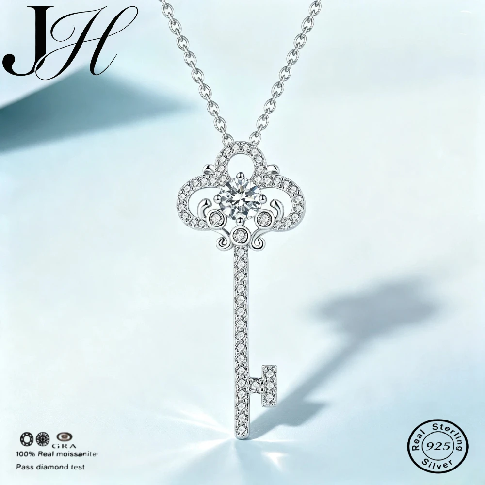 joias-home-ファッション-925スターリングシルバー-dカラー-モアサナイト-レディースネックレス-ヴィンテージキーペンダントネックレス-ブライダルパーティージュエリー