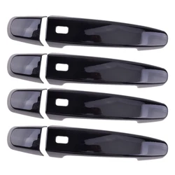 1 Set Glossy Black Side Door Handle Cover Trim Cap ABS Fit for Chevrolet Traverse Malibu Impala GMC Acadia 2018 2019 2020