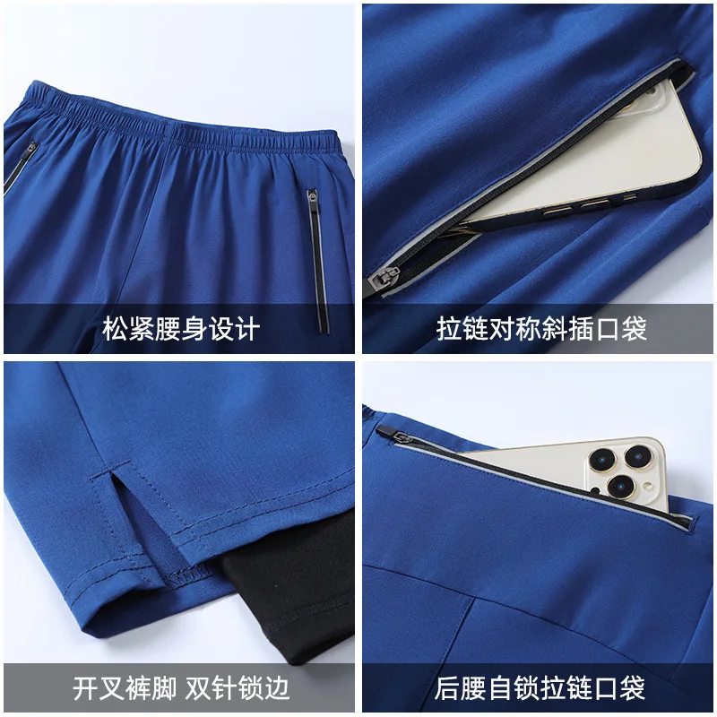 Summer men's plus size sports shorts with double-layer lining, basketball training, outdoor running, anti walking, light speed
