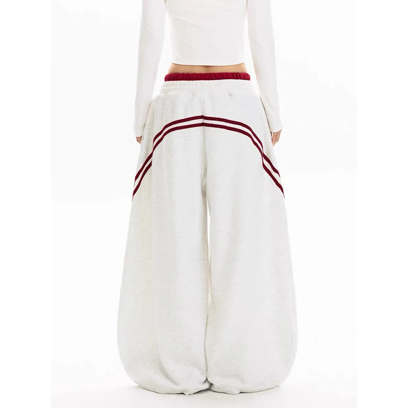 Women Stripe Baggy Y2k Sports Pants Harajuku Streetwear Gray Sweatpants Oversiz… - Image 3