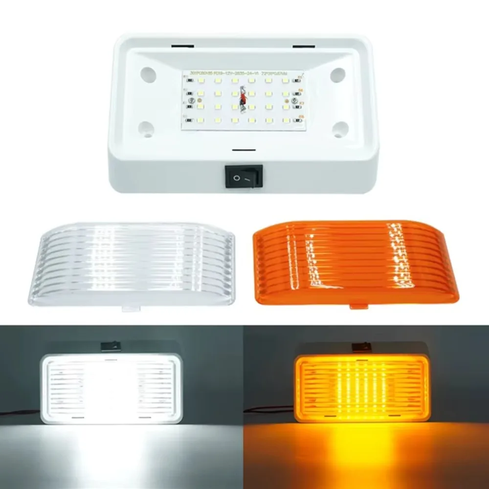 Ceiling Dome Light 12V Power LED Porch Light Waterproof Design 24LED RV LED Light Color Temperature Camper Van Light Caravan Van