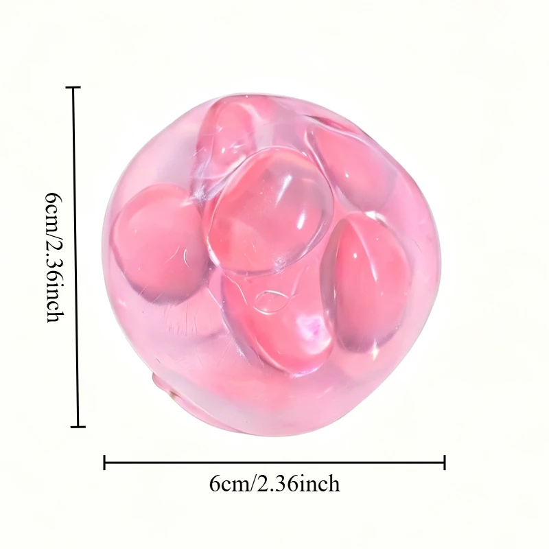 Coconut Oil Pink Gem Handmade Squishy High Transparent Moldable Stress Ball Fingertip Stress Relief Toy Suitable for Adults