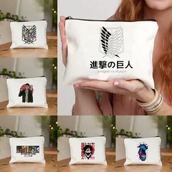 Attack on Titan Girl's Cosmetics Bag Women's Lipstick Storage Coin Purse Makeup Bags with Zipper Organizer Boxes Cosmetic Bag