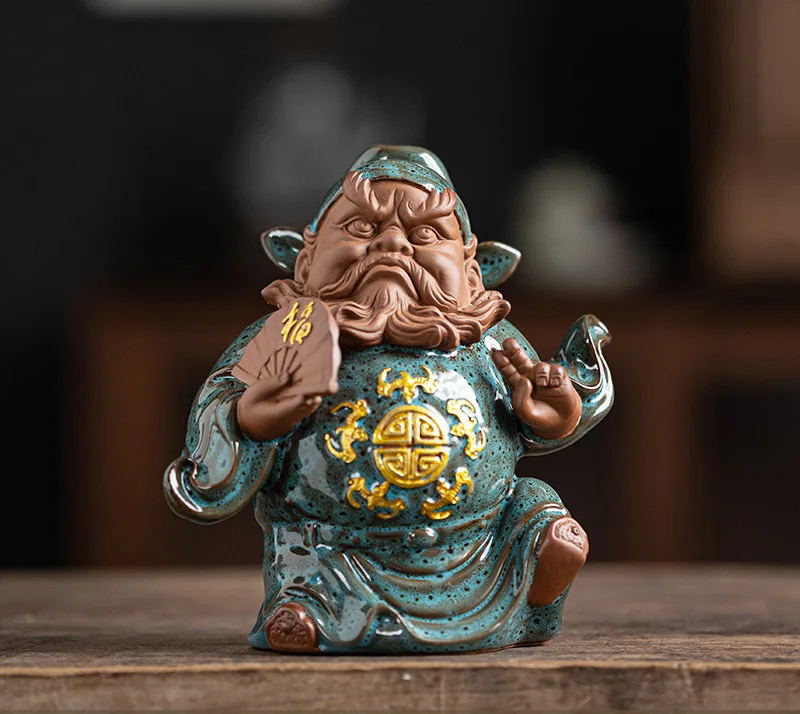 Ceramics Tianshi Zhong Kui Statue Chinese Folk Figures To Ward Off