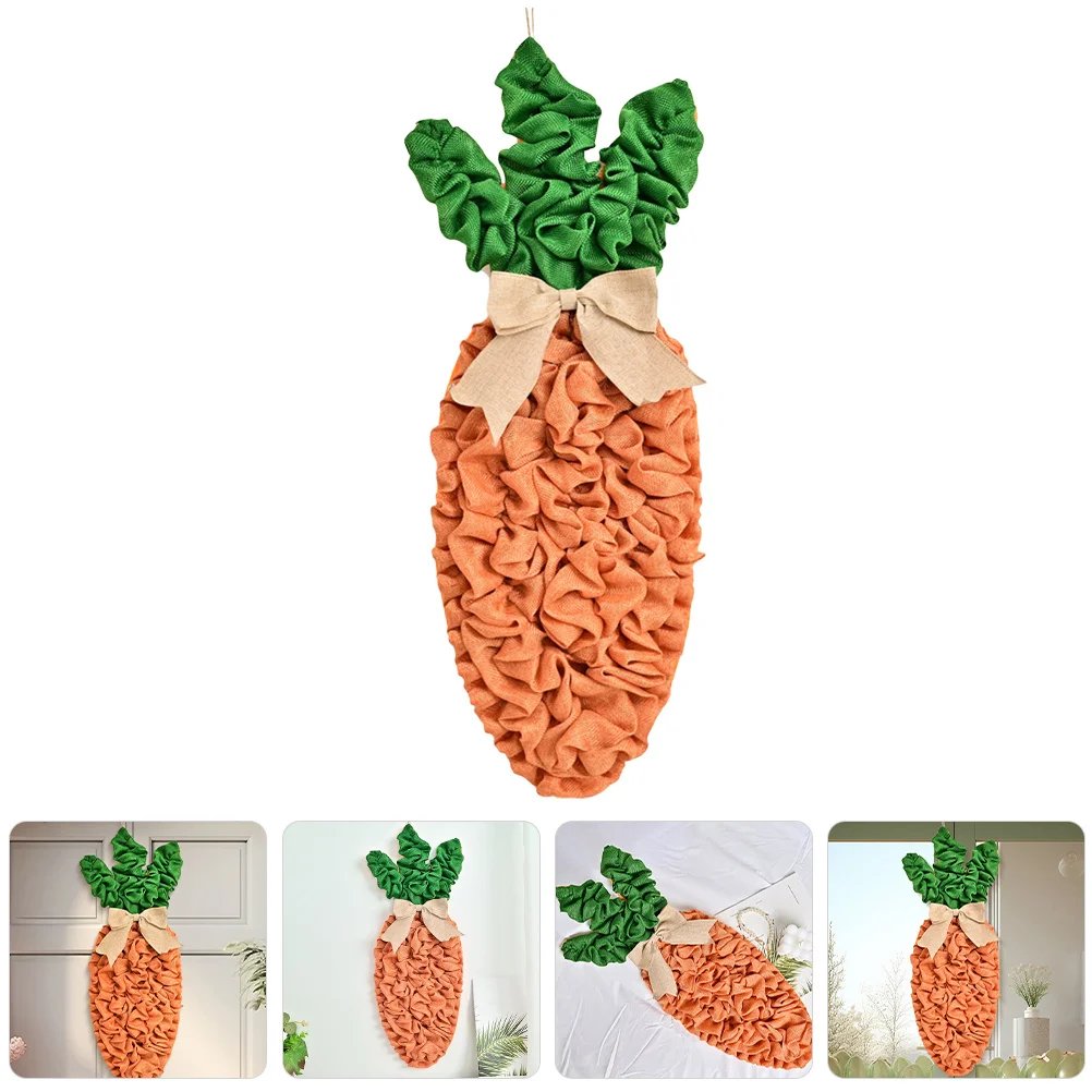 

Easter Wreath Artificial Cloth Carrot Bowknot Door Wall Hanging Decor Front Door Indoor Outdoor Party Supplies