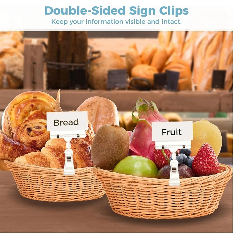 Imagem -05 - Transparente Rotatable Sinal Clipes Dupla Face Merchandise Sign Titulares Stands Etiqueta 50 Pcs