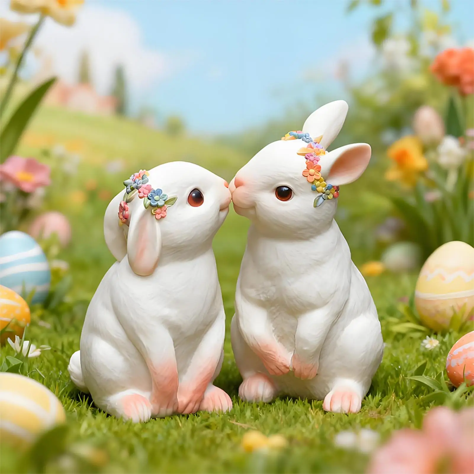 

Silicone Molds Cute 3D Rabbit Figurines 2 Pieces Bunny Candle Making Molds For Plaster Chocolate Clay Living Room Bedroom