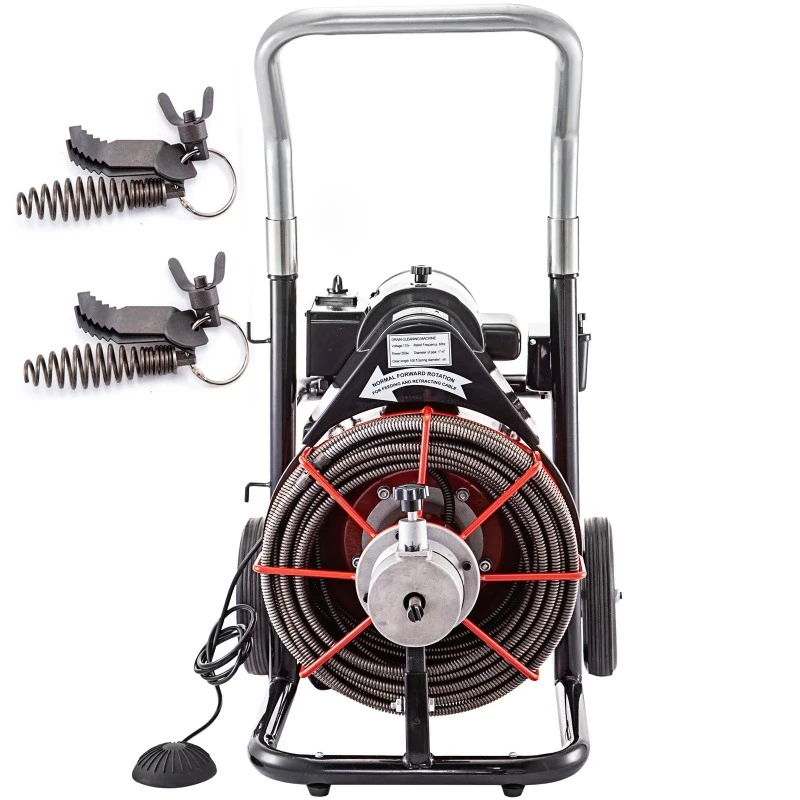 

High quality electric 100-foot drainage auger four-type cutting machine manual sewage cleaning machine new condition washing