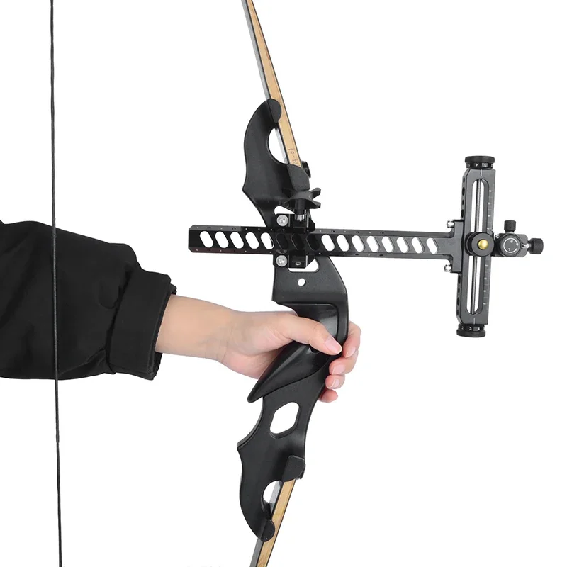 9" Recurve Bow Sight High Accuracy 1 Pin Adjustable Aluminum Alloy Archery Sight for Target Practice Hunting Shooting view 5