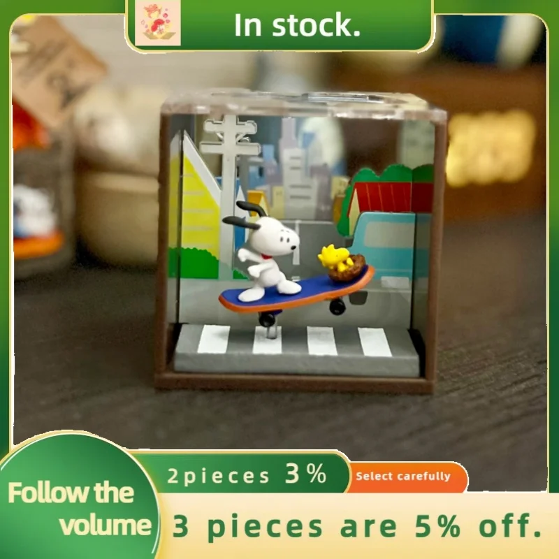 Genuine Re-Ment Candy Toys Spot Snoopy Scenery Box Scene Snoopy Astronaut Figure Ornament Trendy Play Blind Box Customized Gift