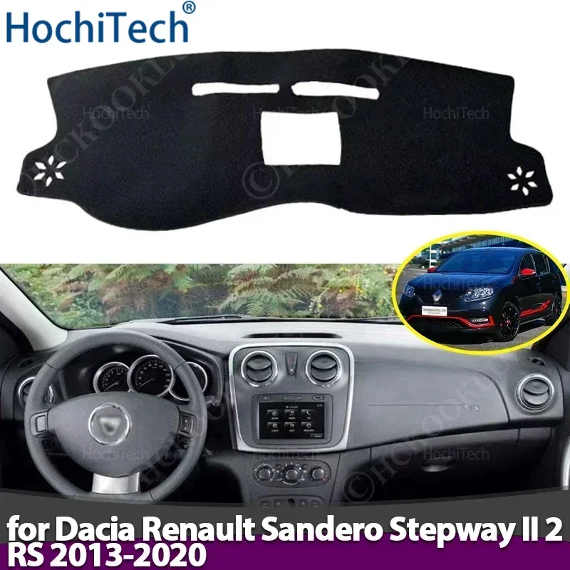 Capa do painel do carro evitar almofada de luz painel de instrumentos tapete caso tapetes para dacia renault sandero stepway ii 2 rs 2013-2020
