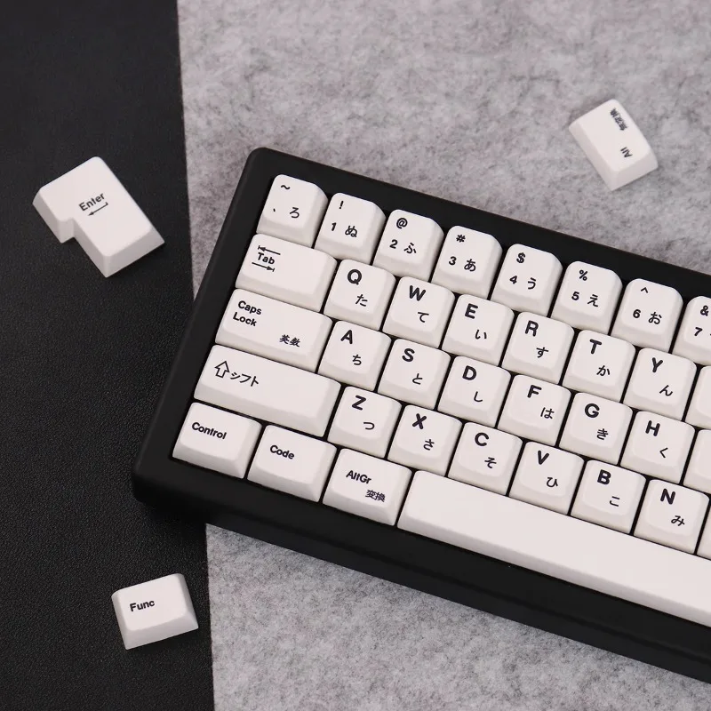 Minimal White Japanese Theme Keycaps Set MDA Profile 150 Key PBT Sublimation Keycaps for Mechanical Keyboard Caps Accessories