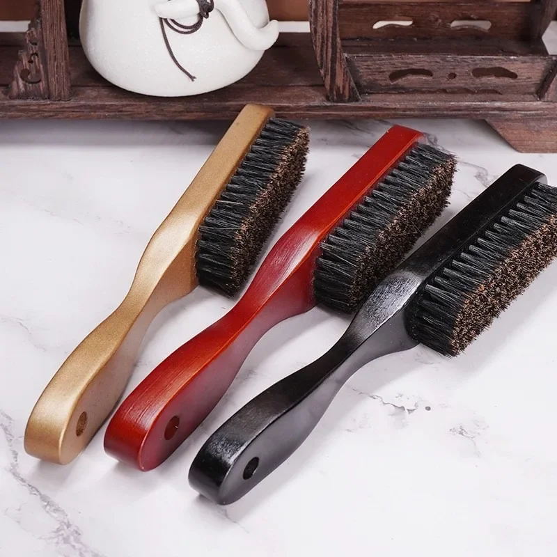 Professional Soft Boar Bristle Wood Beard Brush Hairdresser Shaving Brush Comb Men Mustache Comb Kit With Gift Bag Hair Comb