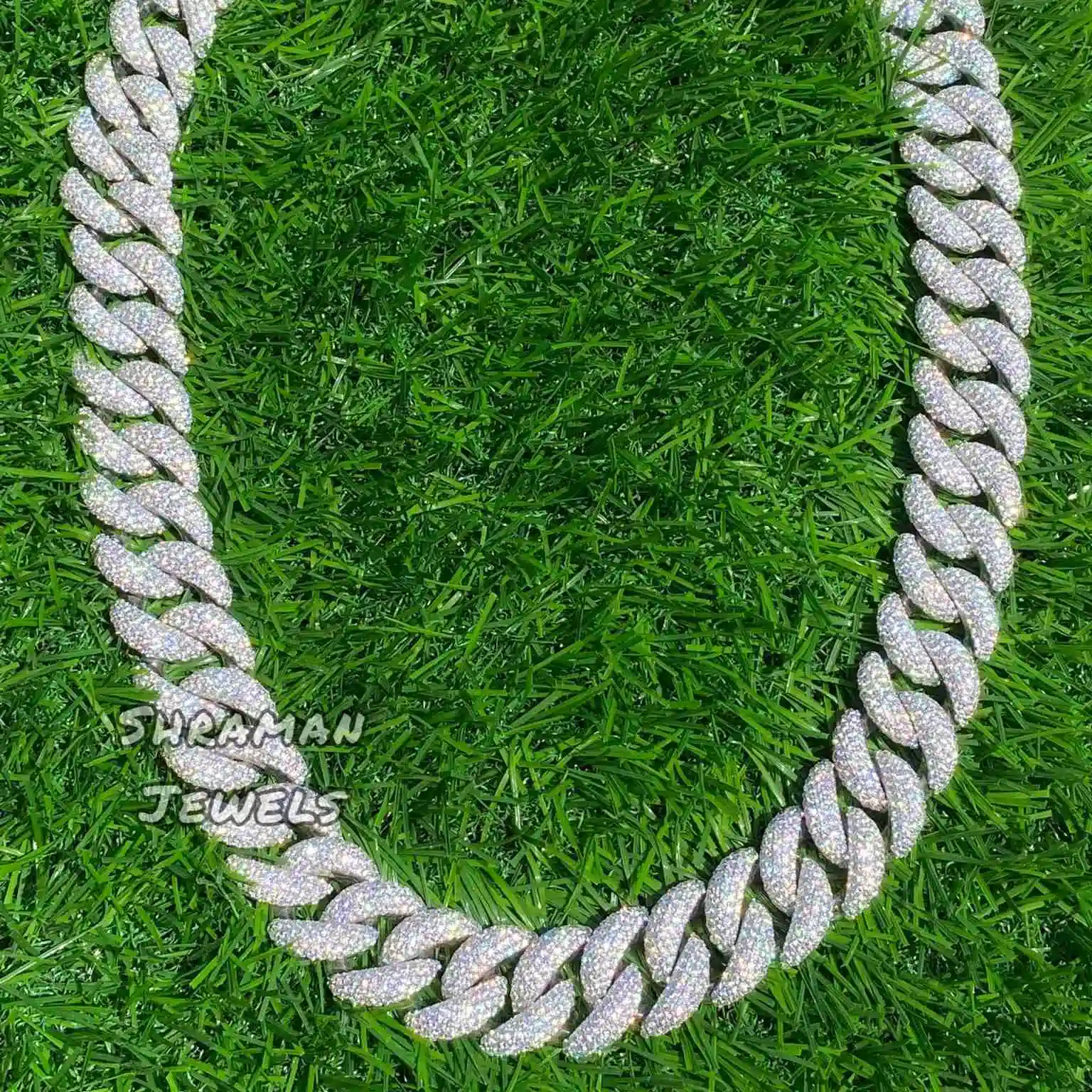 

20MM Moissanite Diamond Cuban Link Chain Solid 925 Sterling Silver Hip Hop Style 20"-24" Necklace in Miami