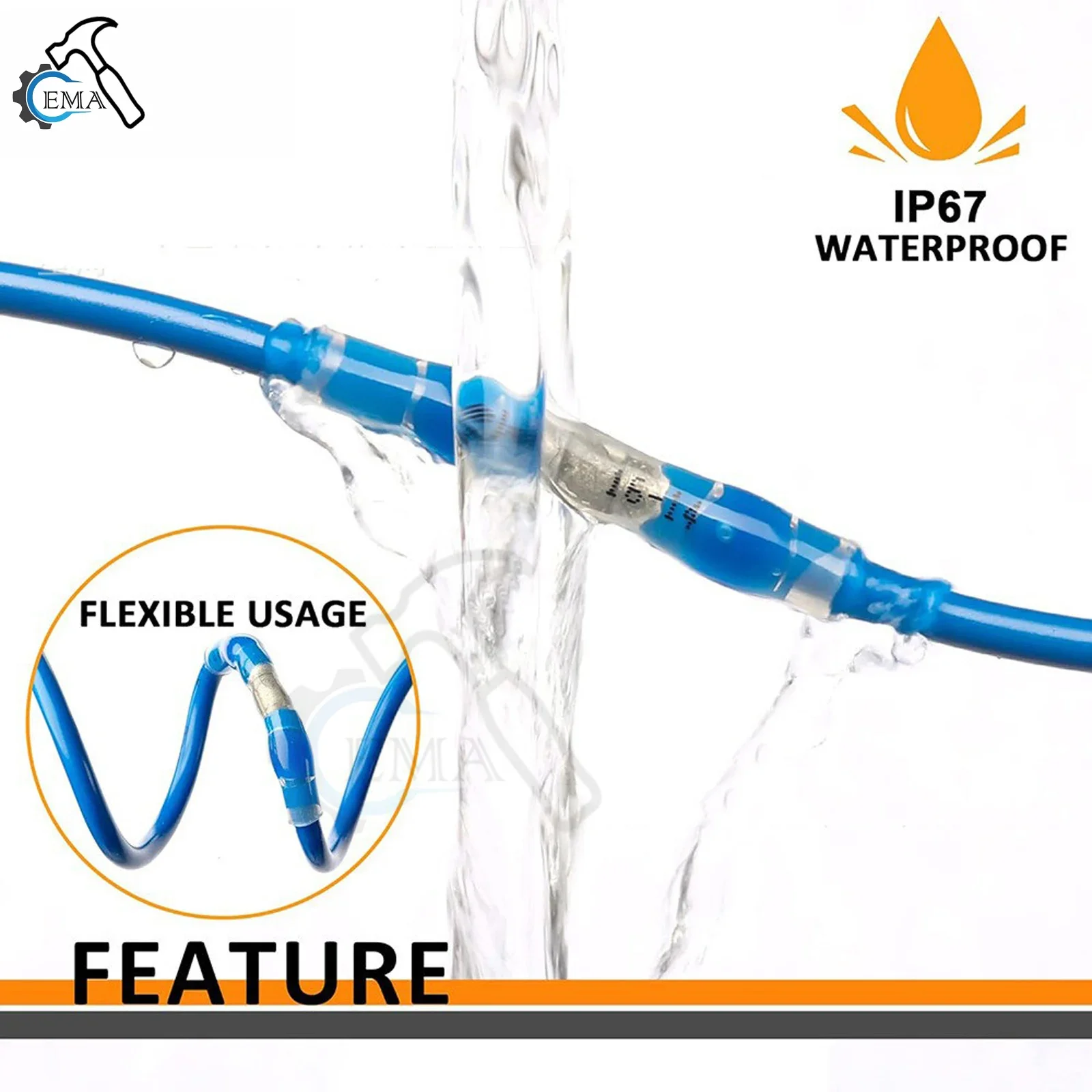 100/200PCS Schrumpf Anschlüsse Hülse Rohr Terminals Elektrische Butt Splice Draht Stecker Splice Solder Isolierte Kabel