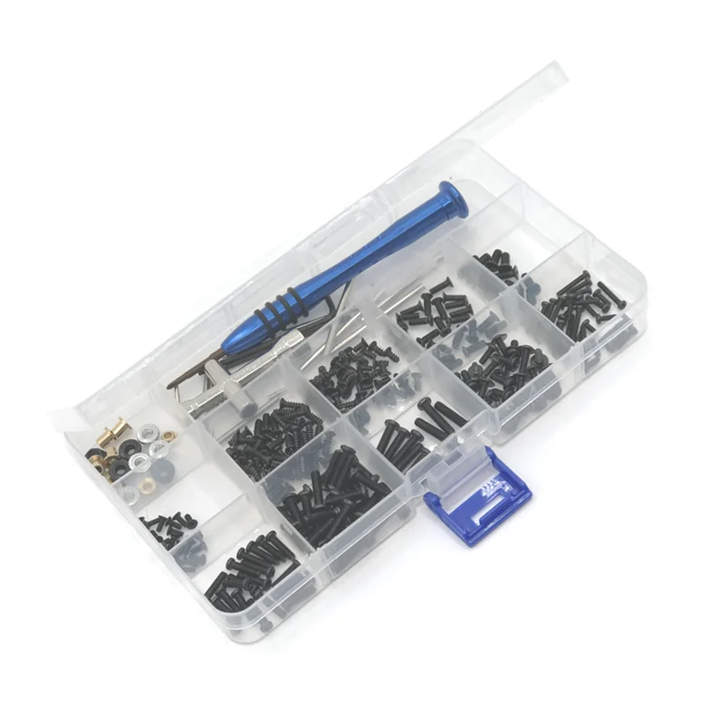 Металлический обновленный винтовой ящик для инструментов для WLtoys 144010 144001 144002 124016 124017 124018 Запчасти для радиоуправляемых