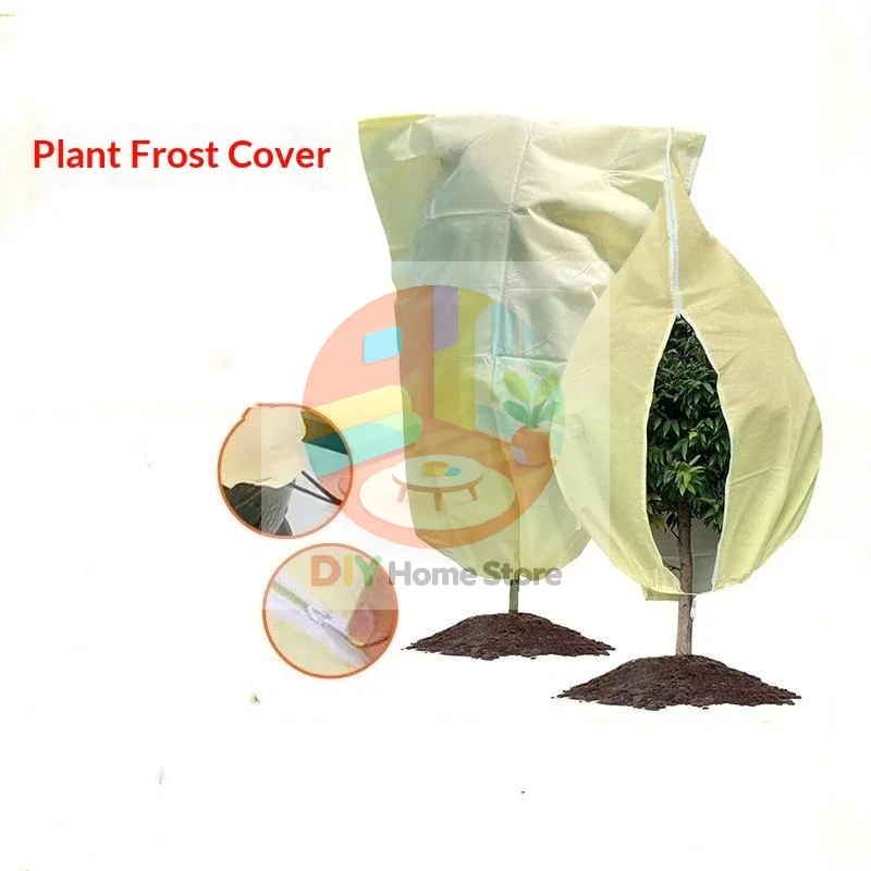 Winter Tree Shrub Frost Protect Bag Warm Plant Cold Resistant Cover with Zipper for Outdoor Home Yard Use