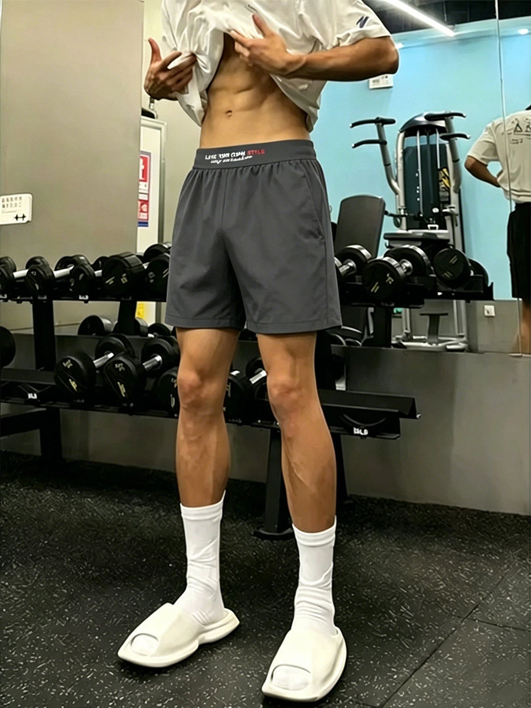 American Style Quick Dry Ice Skin Shorts Men's Summer Sport Fitness Training Pants Thin below Knee Running Fourths