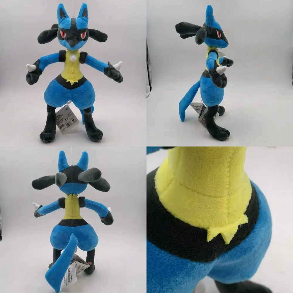 

30cm Large Blue Standing Lucario Kawaii Plush Toy Stuffed Doll for Kids Birthday Gift Cute Evolution Pokémon Plushie