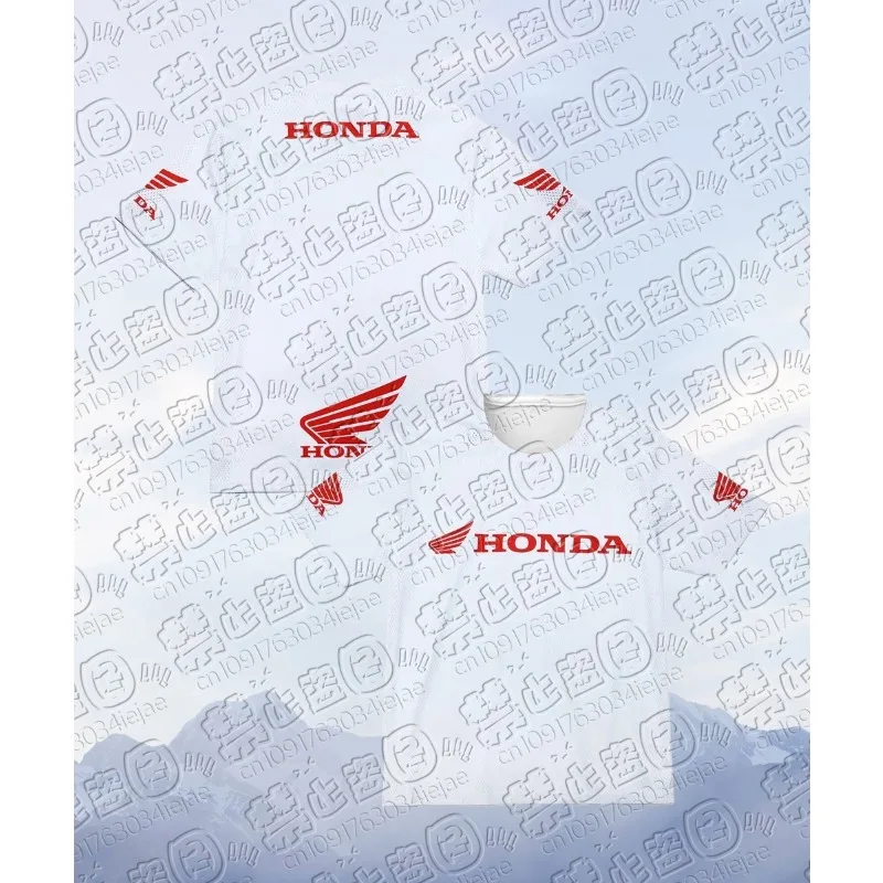 

Новинка 2025, мужская гоночная футболка Honda HRC, быстросохнущая, в стиле локомотива, белая, повседневная, с короткими рукавами, мужская и женская мотоциклетная верхняя одежда