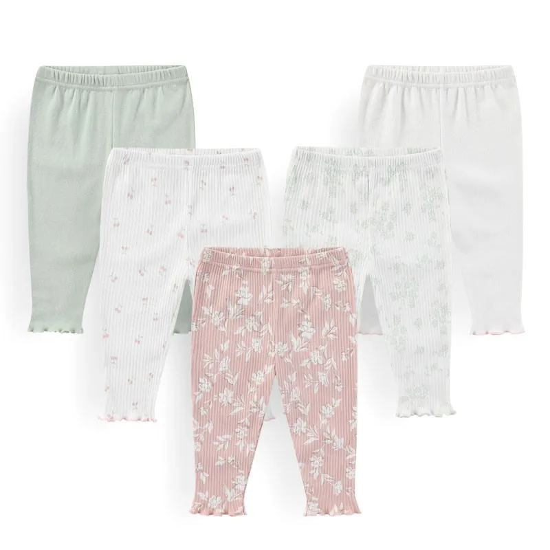 5-Piece Comfy Baby Boy pants Cotton Newborn Girl Trousers 0-12M Infant Clothes