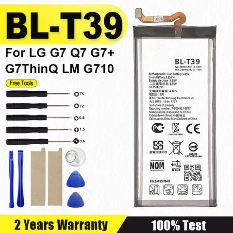 Original NEW BL-T39 Battery For LG G7 Q7 G7+ G7ThinQ LM G710 BLT39 3000mAh Smart Phone
