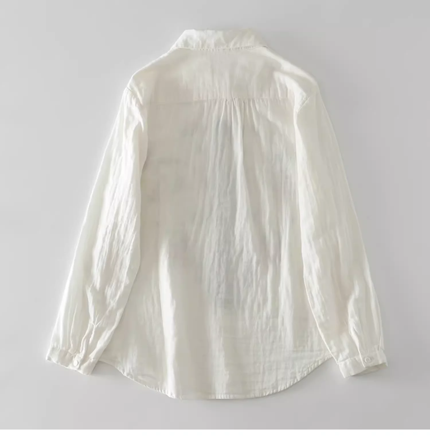 2025 Summer women\'s clothing 100% cotton yarn white shirts long sleeve blouses for women plant print tops ladies clothes