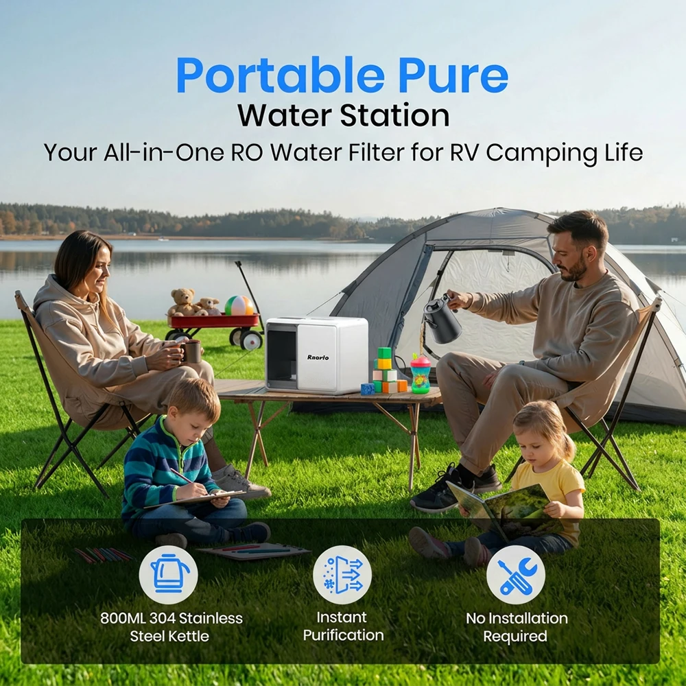 

Campsite Water Drinking Portable RO 5 Stage UV Water Purifier&Hot Water Disaster Anywhere Water Filter Clean Water&Instant Food