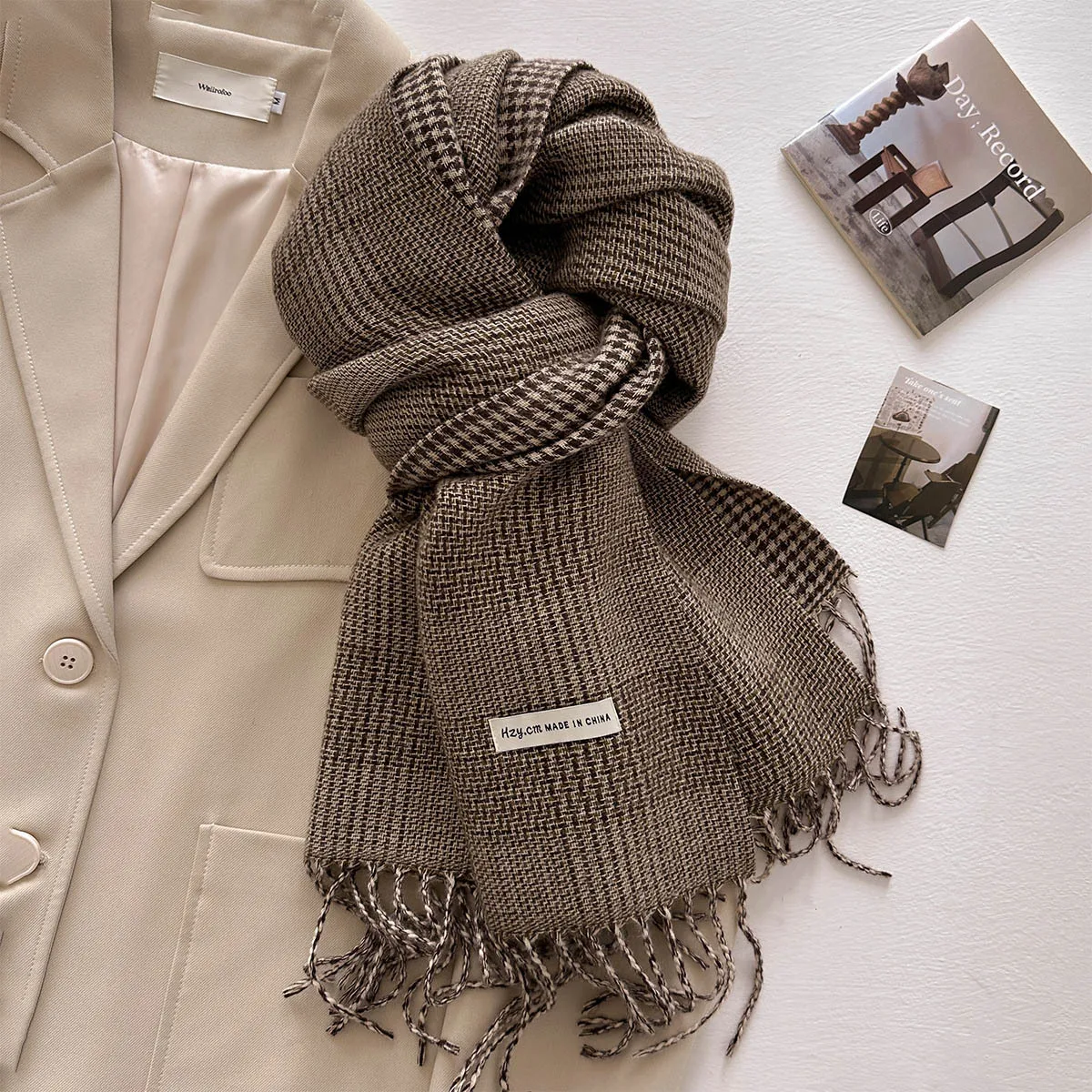 

Plaid Long Scarf Winter Warm Cashmere Women Pashmina Foulard Bandana Scarves Female Luxury Hijab Tassel Shawl Wraps 2025 Pareo