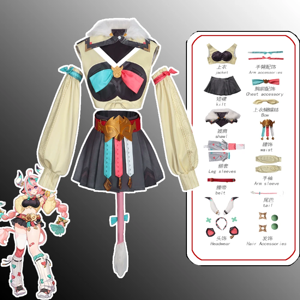 Comic Animation Anime Varesa Cosplay Costume Wig Maid Apron Dress Uniform Halloween Carnival Christmas Performance Disguise Girl
