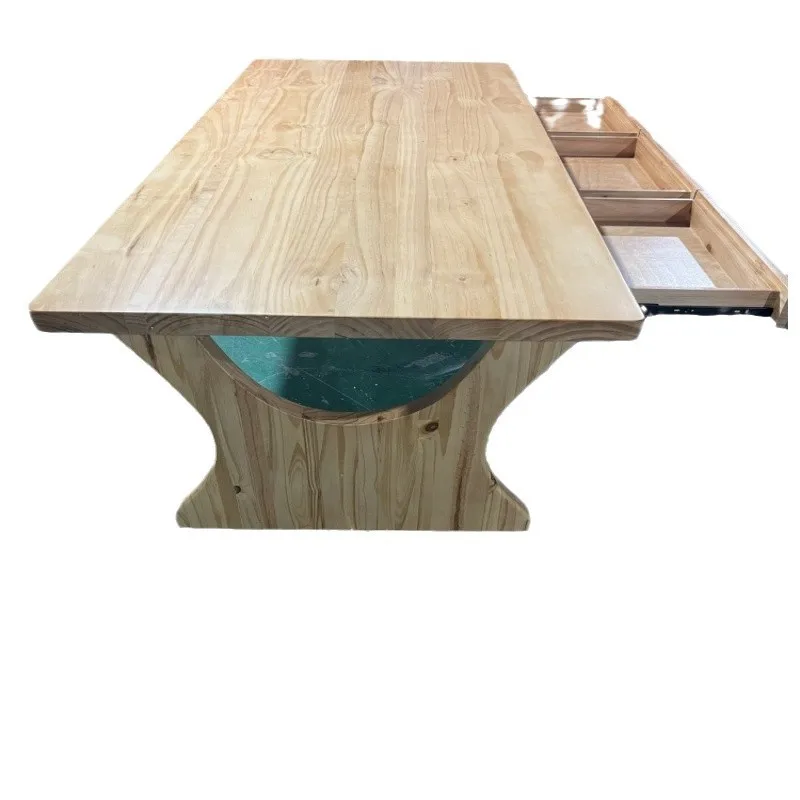 

Living room solid wood with drawers large desk simple home workbench study calligraphy and painting double learning