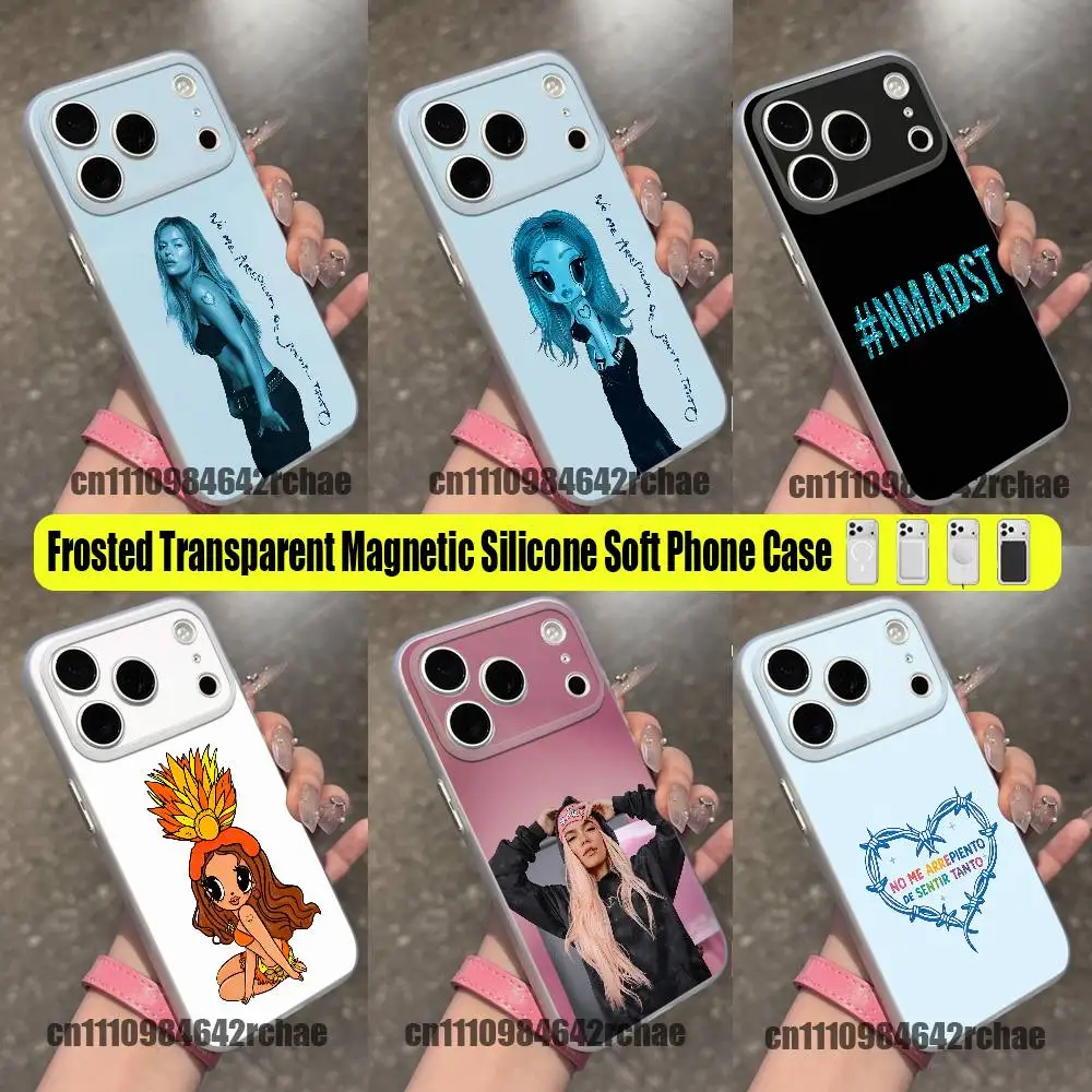For Karol G No Me Arrepiento de Sentir Tanto Phone Case For iPhone 15 12 11 14 13 16 17 Pro Max Plus Mini Air For Magsafe Clear