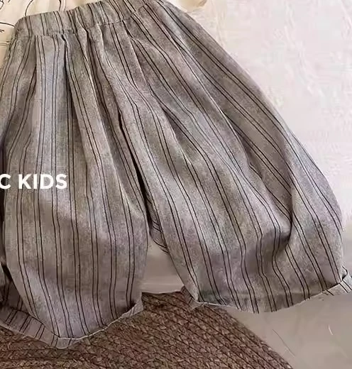 Childrens Summer Lightweight Wide Leg Pants Fashionable Sun Protection Mosquito Proof Breathable Pants for Boys