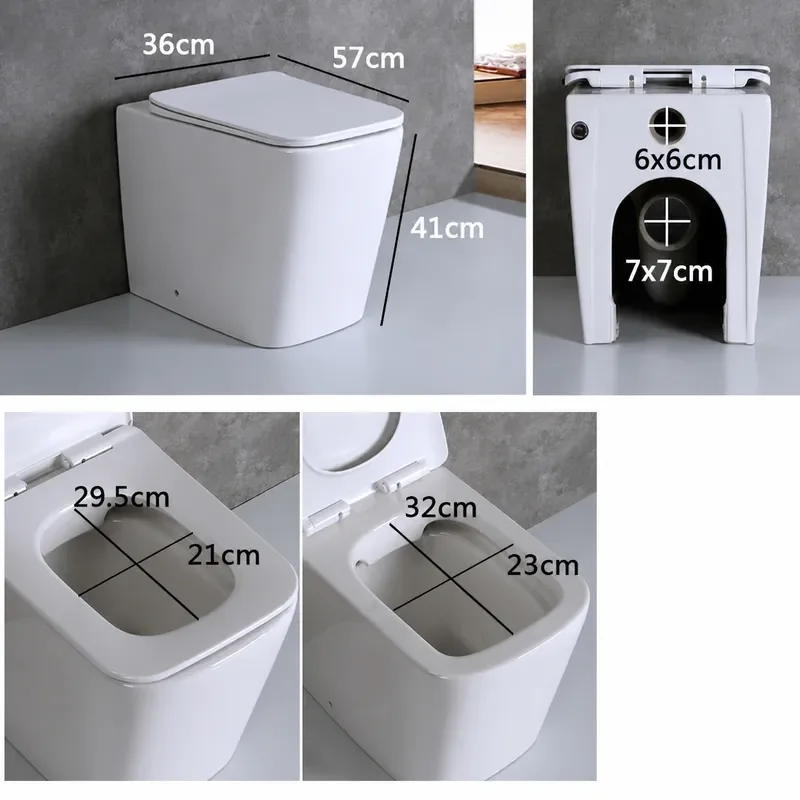 Wall Hung Toilet Ceramic Tankless Wall Mounted Bathroom Fixture Floor To Ceiling Design Modern Sanitary Ware