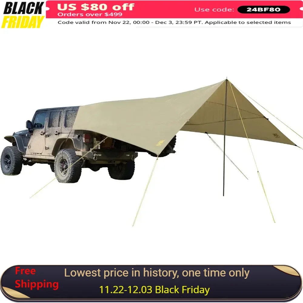 Camping Canopy Tent, 3-in-1 Tarp Provides Shelter for Hunting, Camping & Off-road Adventures, Canopy