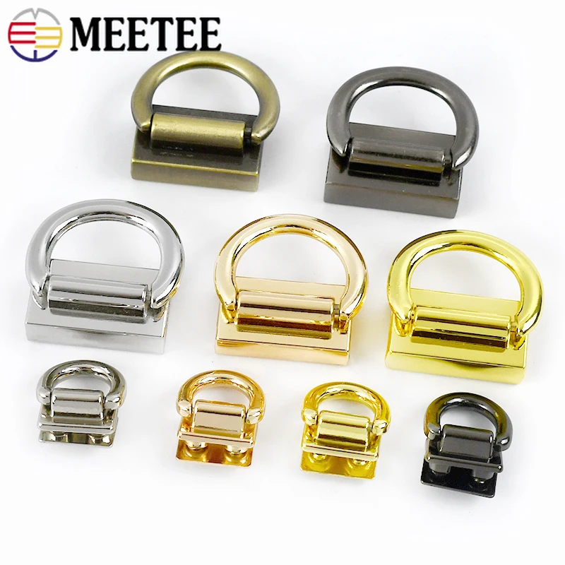 

2/4/10Pcs 11/22mm Metal D Ring Side Clip Clasp Buckle Bag Strap Connect Loops Handbag Chain Decor Hook DIY Hardware Accessories