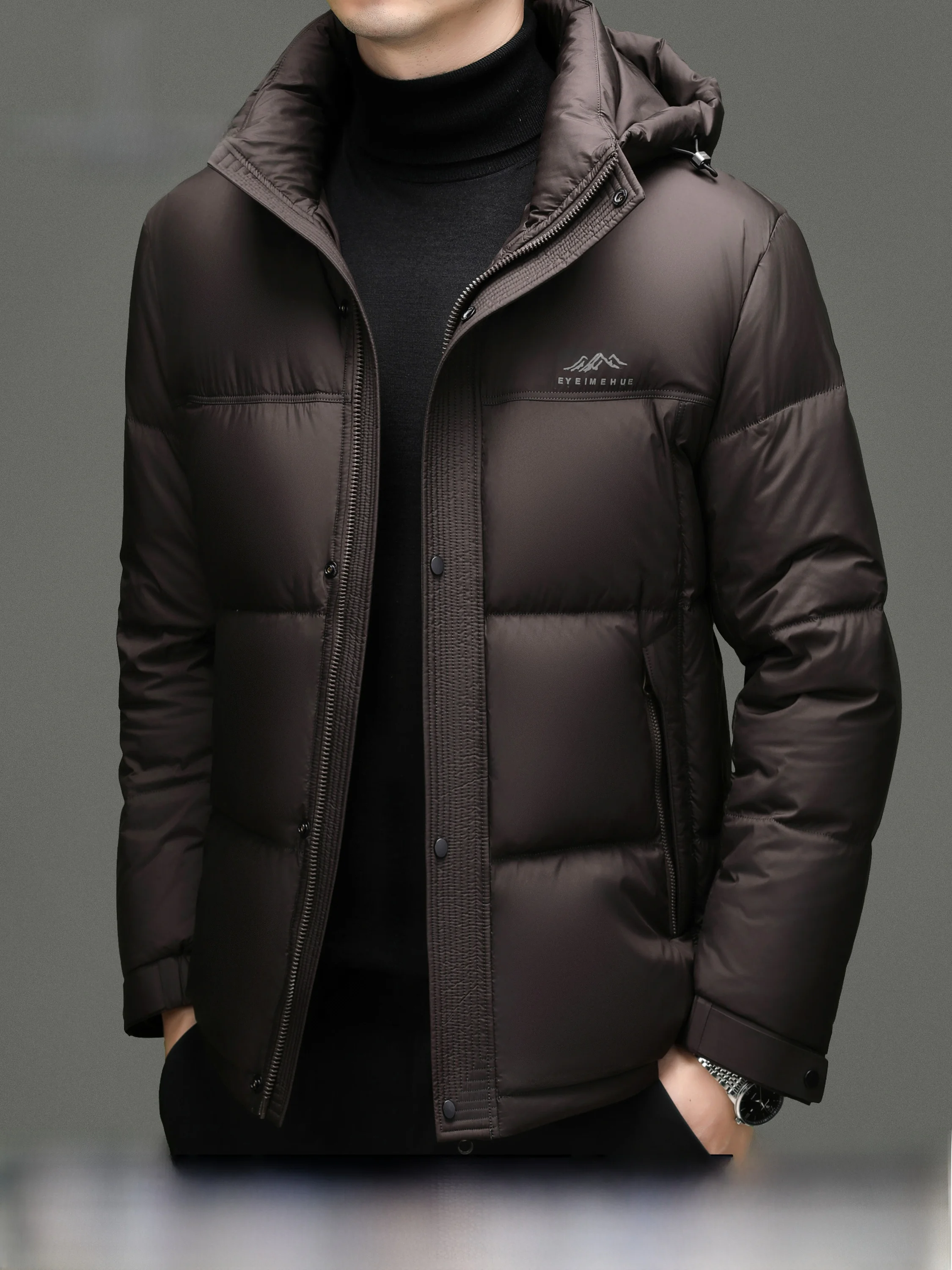 

Pierre Cardin Men's Thiened down Jaet White Du Feather Casual Faionable Outdoor Coat Detachable Cap Urban Leisure