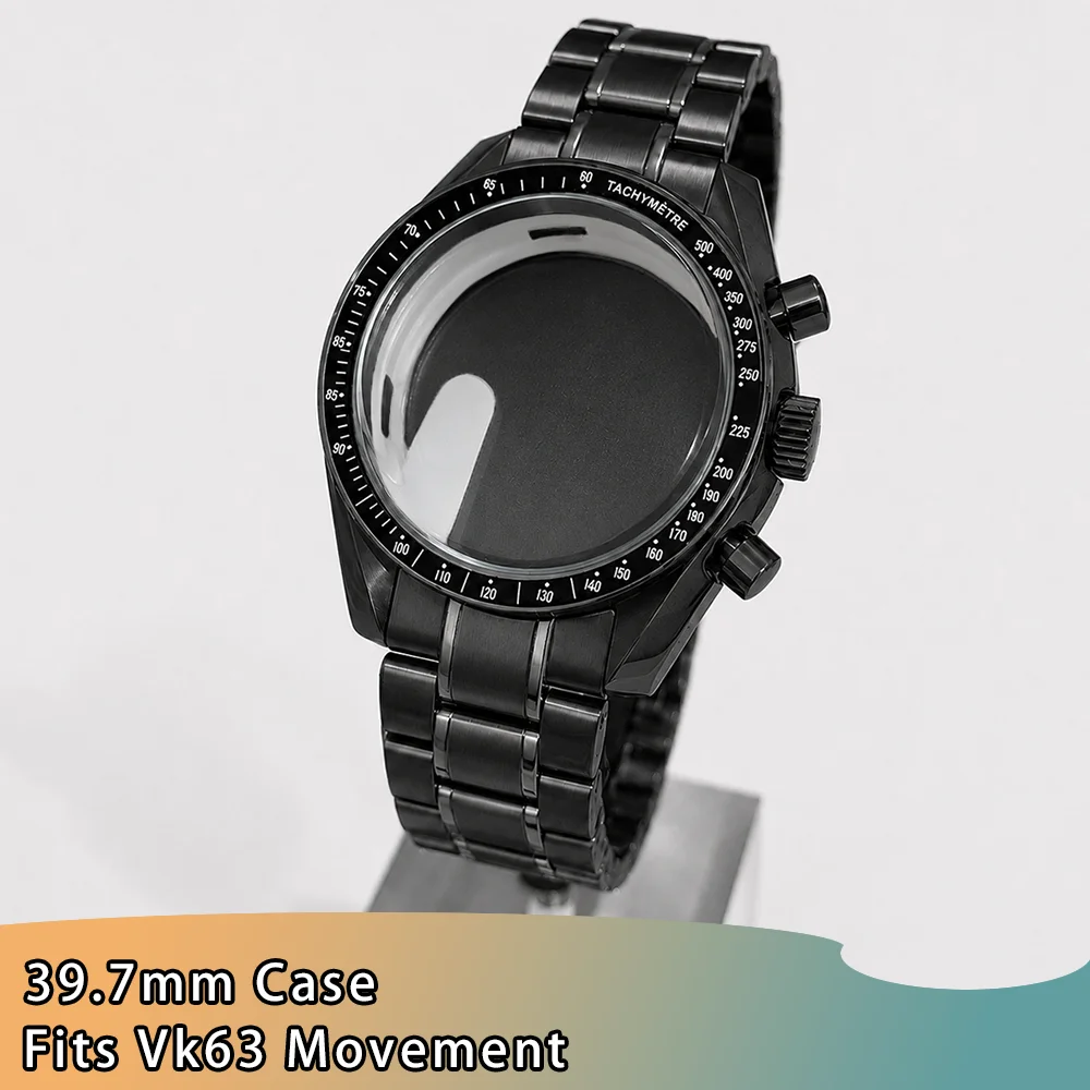39.7MM VK63 Case Fit VK63 Movement Case Fits For Speed Master Case VK63 FIT 20MM Metal Band VK63 Moon Watch Case Accessories