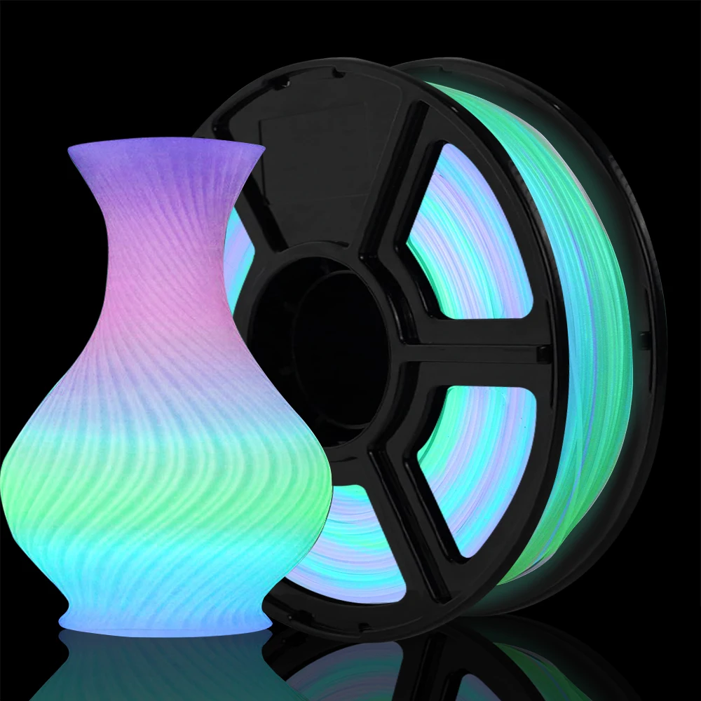 

Нить для 3D-принтера 250 г PLA Luminous Rainbow — 2 стиля | Daytime Rainbow or White Turns to Rainbow at Night