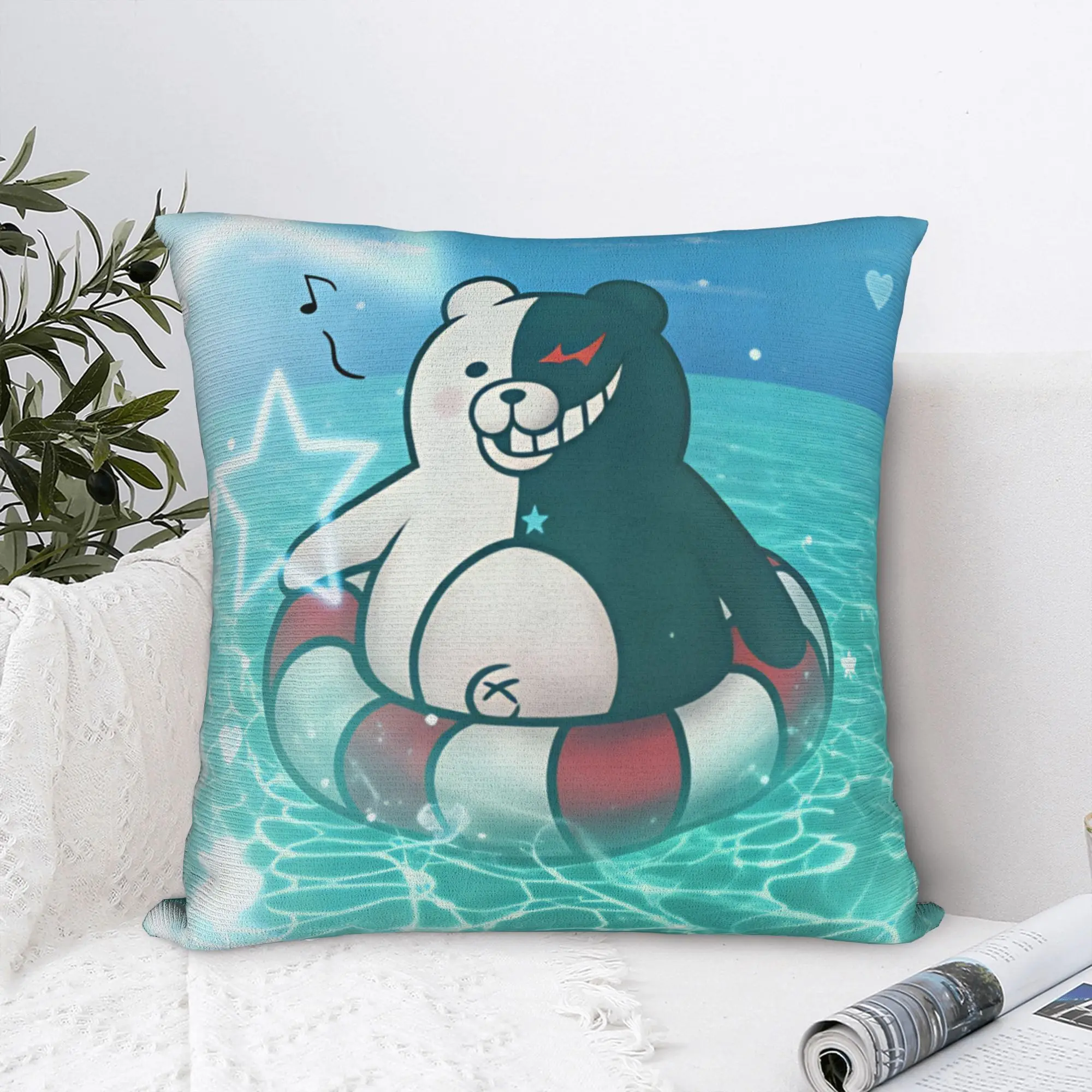 Pillow Cover Danganronpa Design Cushion Cover  Retro Trendy Pillow Case For Living Room Chair Pillowcases