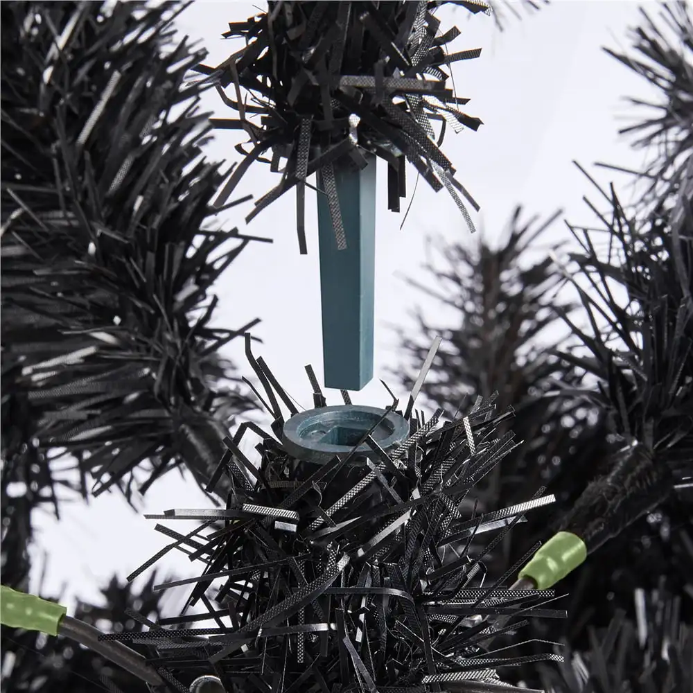 Christmas Clear Pre-Lit 300 Incandescent Black Pre-Lit Spruce Collapsible Artificial Christmas Tree, 6ft Christmas Decoration