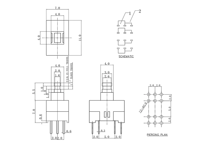 10Pcs/Lot 11MM*7MM Self-locking Power Push Button Switch Micro Switch 12Pin DIP Latching Button