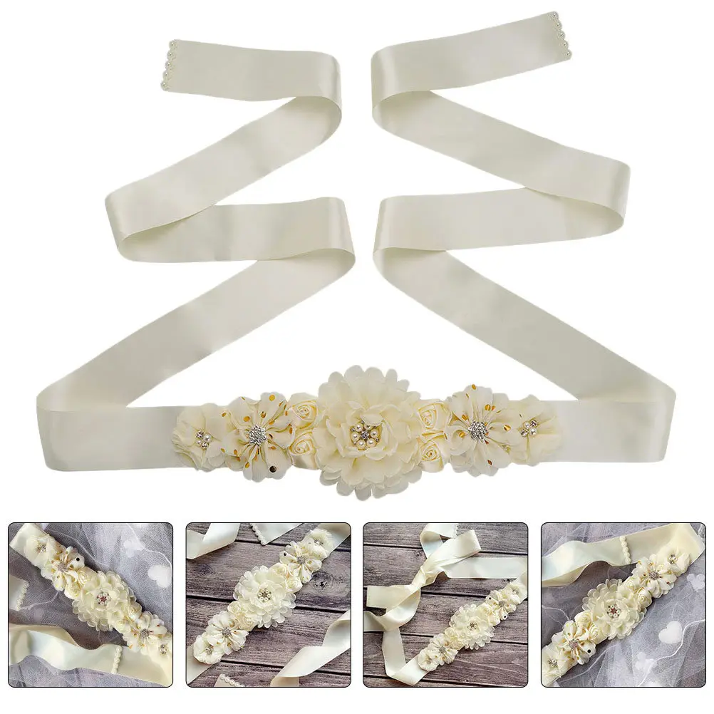 1 Pieza de Cinturón con Flor de Rosa, Accesorio Elegante para Vestido, Cómodo y Ligero para Mujeres, Bodas, Bailes, Actuaciones y Fiestas