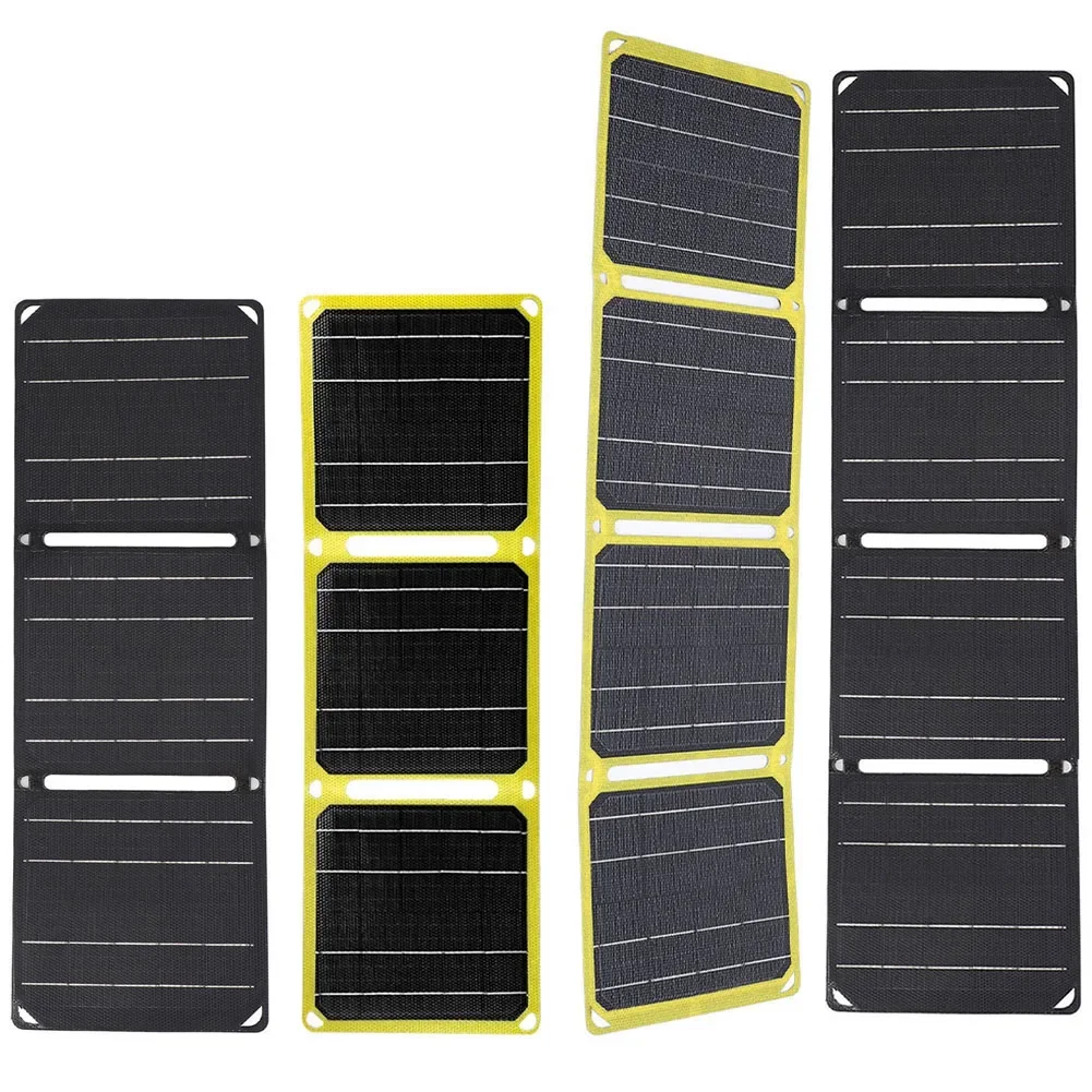 Portable Outdoor Solar Panels Charger 3/4-Fold Foldable Solar Panel USB 5V DC Solar Panel Mobile Power Supply ETFE Panels