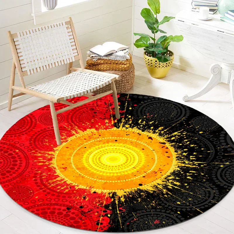 Sunshine Round Mat – Non-Slip Fade-Resistant Indoor Rug for Living Room & Bedroom