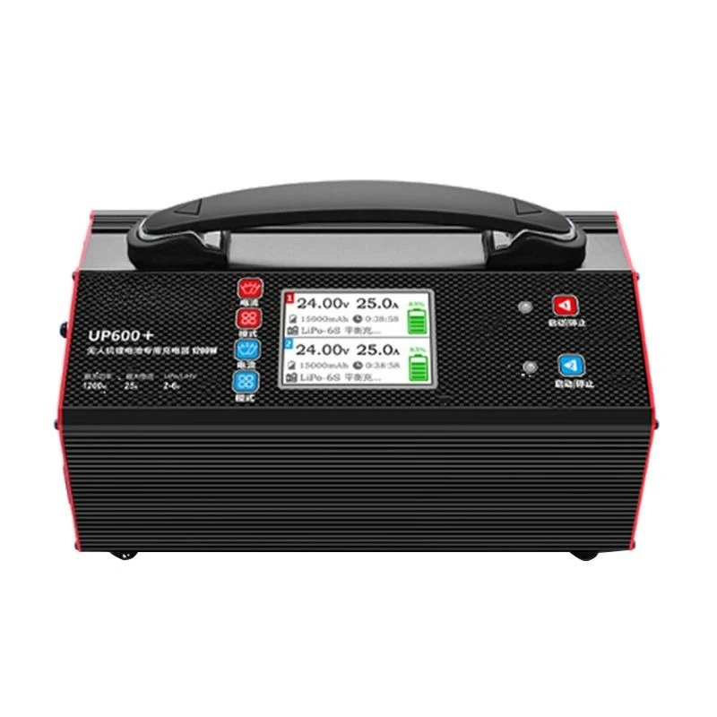 UP600 + lithium battery charger one-button charging 1200W dual-channel 25A balance charging machine 2-6S