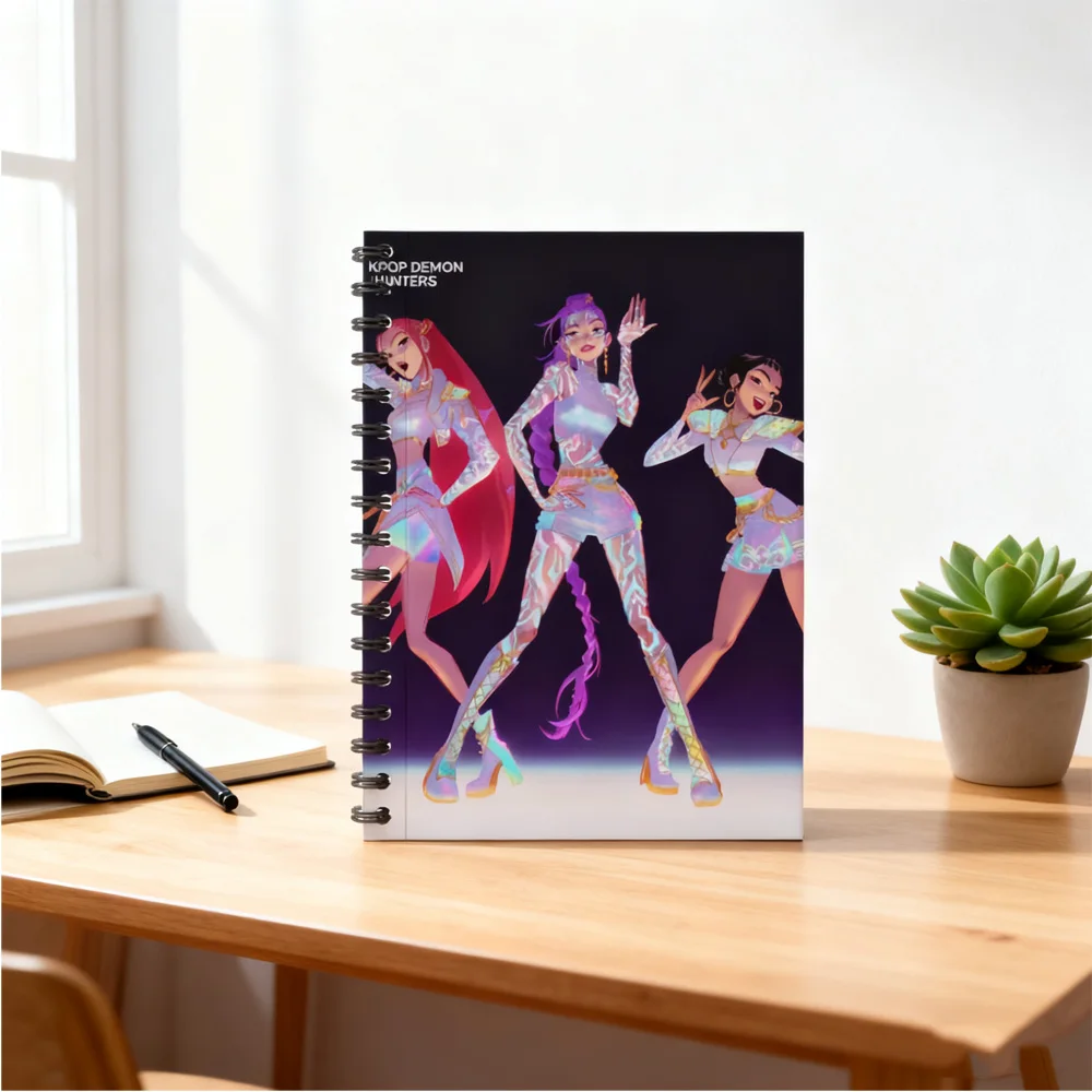 دفتر ملاحظات حلزوني من K-pop Demon Hunters لشخصية الرسوم المتحركة لدراسة الكتابة والهدايا لعشاق القرطاسية واللوازم المدرسية