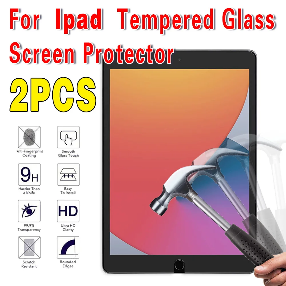 2Pcs Tempered Glass Screen Protector for IPad 10.2 9.7 10. 5 10.9 11 IPad 8 7 6 9 Air 4 3 2 Mini Glass IPad 2020 2019 2018 2021